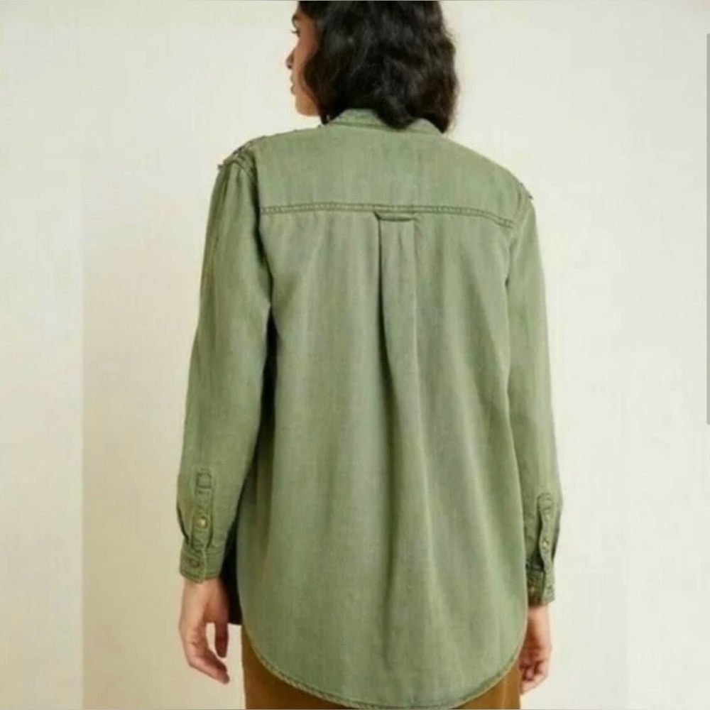 Anthropologie Sequin Button Down Loose Fitting Shirt - Picture 3 of 8